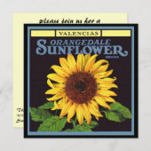  fruitkrattenlabel Art Orangedale Sunflower Kaart (Voorkant / Achterkant)