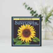  fruitkrattenlabel Art Orangedale Sunflower Kaart (Staand voorkant)