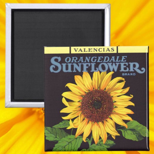fruitkrattenlabel Art Orangedale Sunflower Magneet