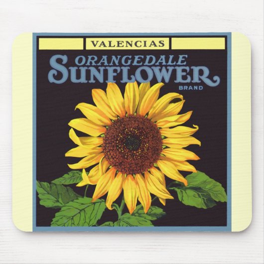  fruitkrattenlabel Art Orangedale Sunflower Muismat (Voorkant)