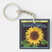 fruitkrattenlabel Art Orangedale Sunflower Sleutelhanger (Voorkant)