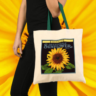 fruitkrattenlabel Art Orangedale Sunflower Tote Bag