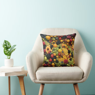 Fruitliefhebbers verrukken kleurrijke fruitschotel kussen