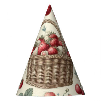 Fruitmand Gingham Plezier Feesthoedjes