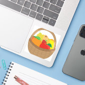 Fruitmand Sticker (Laptop met iPhone)