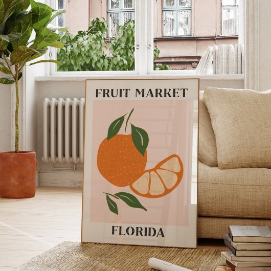 Fruitmarkt Florida Sinaasappel Voedsel Poster
