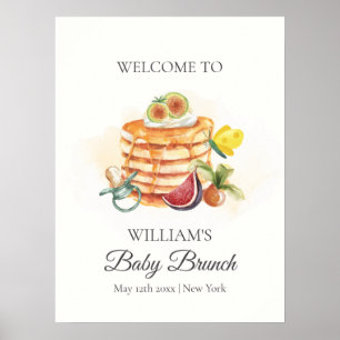 Fruitpannenkoek Fopspeen Brunch Baby shower Welkom Poster