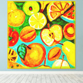 Fruitpatroon. Bestel nu Canvas Afdruk (Insitu (Houten vloer))