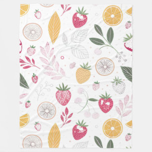 Fruitpatroon grote fleece deken – 150cm x 200cm