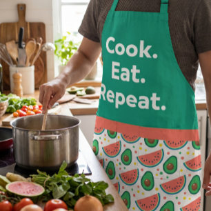 Fruitpatroon Keuken Schort - Koken Eten Herhalen
