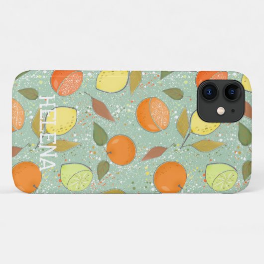 Fruitpatroon met citroenen, sinaasappels Case-Mate iPhone case (Achterkant (horizontaal))