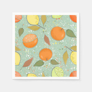 Fruitpatroon met citroenen, sinaasappels servet