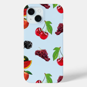 fruitpatroon op blauwe achtergrond