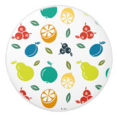 Fruitpatroon, Plum, Sinaasappel, Citroen, Pear, Ap Keramische Knop (Voorkant)