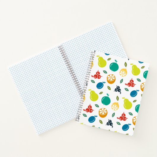 Fruitpatroon, Plum, Sinaasappel, Citroen, Pear, Ap Notitieboek (Binnen)