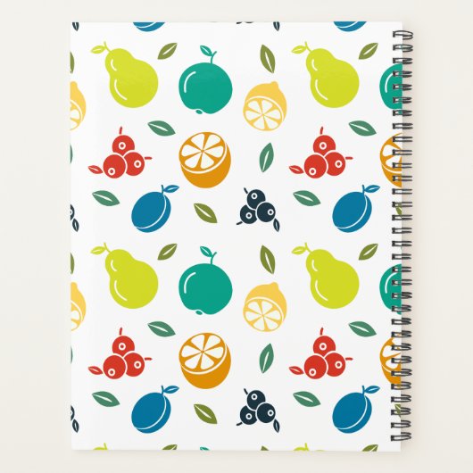 Fruitpatroon, Plum, Sinaasappel, Citroen, Pear, Ap Planner (Achterkant)