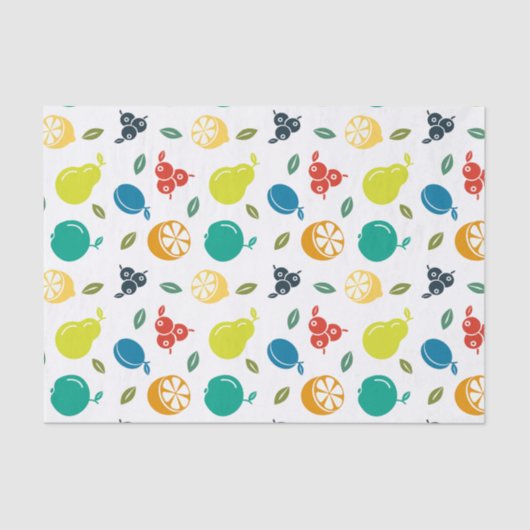 Fruitpatroon, Plum, Sinaasappel, Citroen, Pear, Ap Tissuepapier (Voorkant)