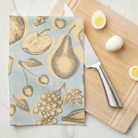 fruitpatroon theedoek (Quarter Fold)