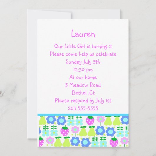 fruitpatroonuitnodiging kaart (Voorkant)