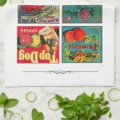  fruitreclamelabel Land Theedoek (Gevouwen)