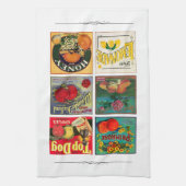  fruitreclamelabel Land Theedoek (Verticaal)