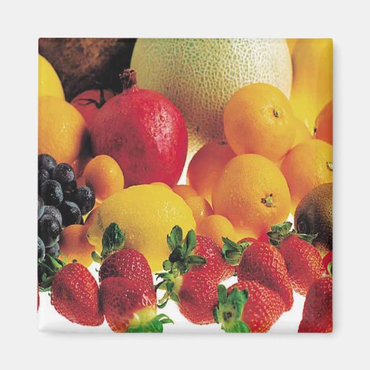 Fruits - Aimant Carré (Devant)