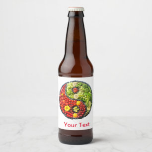Fruits and Vegetables Love yin yang symbol Bier Etiket