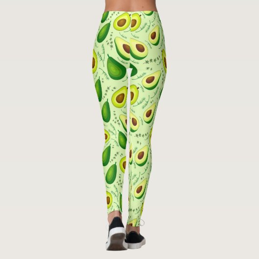 Fruits Background Avocado Pattern Leggings (Achterkant)