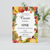 Fruits Birthday Invitation Personalized Card (Debout devant)