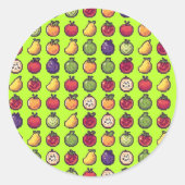 Fruits Colorés Pixelisés Autocollant d'Art 32-bits (Devant)