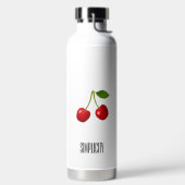 Fruits de cerise rouges sur une bouteille d'eau bl (Droite)