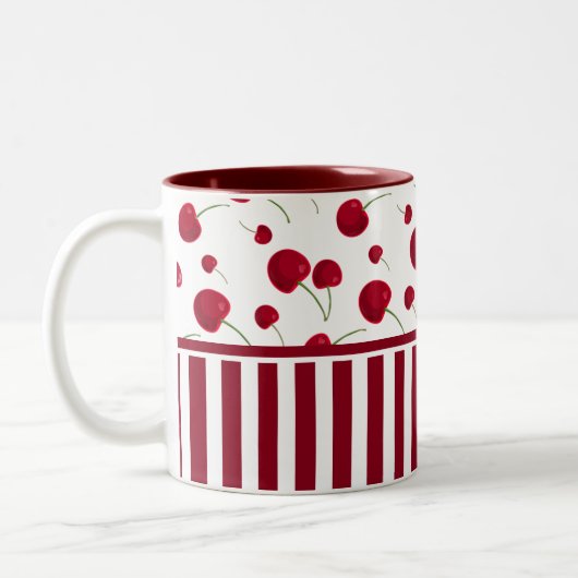 Fruits de cerisier motif Café Mug (Gauche)