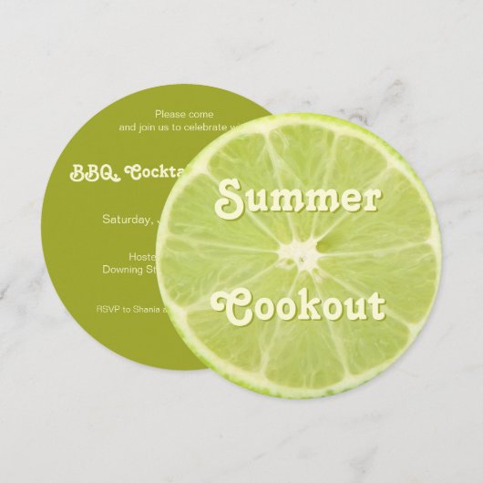 Fruits de citron frais tranche été Invitation de c (Devant / Derrière)