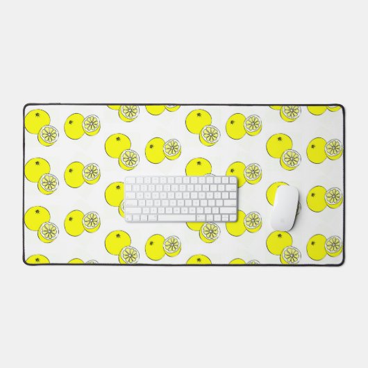 Fruits de citron motif sur blanc (Clavier et souris)