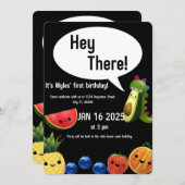 Fruits de danse thème première carte d'anniversair (Devant / Derrière)