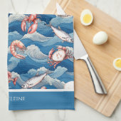 Fruits de Mer gepersonaliseerd Theedoek (Quarter Fold)