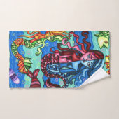 Fruits de mer Poisson Abstrait peinture originale (Serviette à main)