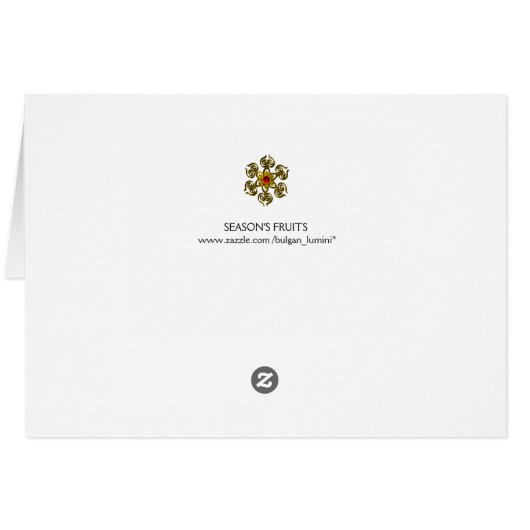 FRUITS DE SAISON, HARICOTS ET ROSE Thanksgiving (Dos Horizontal)