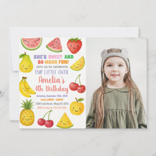 Fruits d'été doux Invitation d'anniversaire