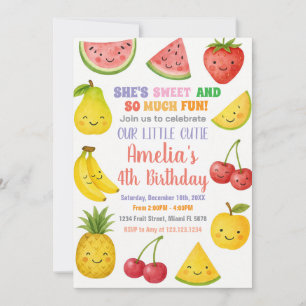 Fruits d'été doux Invitation d'anniversaire