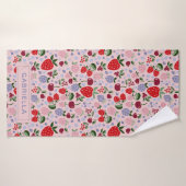 Fruits d'été rose Bridesmaid Personnalisé (Serviette de bain)