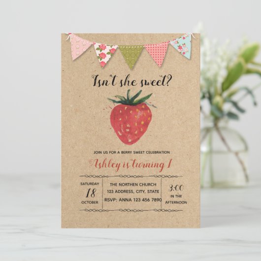 Fruits doux invitation à thème (Debout devant)