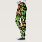 Fruits en lederen patroon op zwart leggings (Links)
