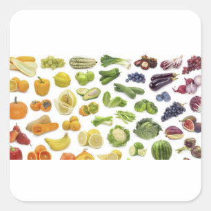 Fruits en Veggies! Vierkante Sticker