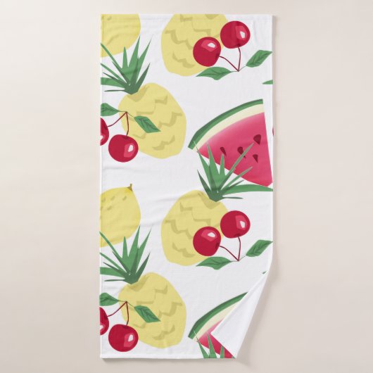 Fruits et baies vitrés sur blanc. (Serviette de bain)