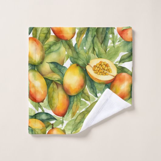 Fruits et feuilles de mangue (Gant de toilette)