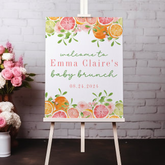 Fruits et fleurs d'agrumes Affiche de bienvenue Ba