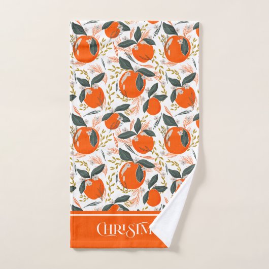 Fruits et fleurs de Noël motif (Serviette à main)