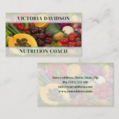 Fruits et légumes Carte nutritionnelle/vie saine (Devant / Derrière)