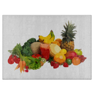Fruits et Légumes Planche à découper en verre
